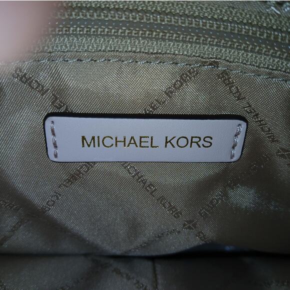 Michael Kors Jet Set Medium Leather Front Zip Chain Tote Powder Blush NWT